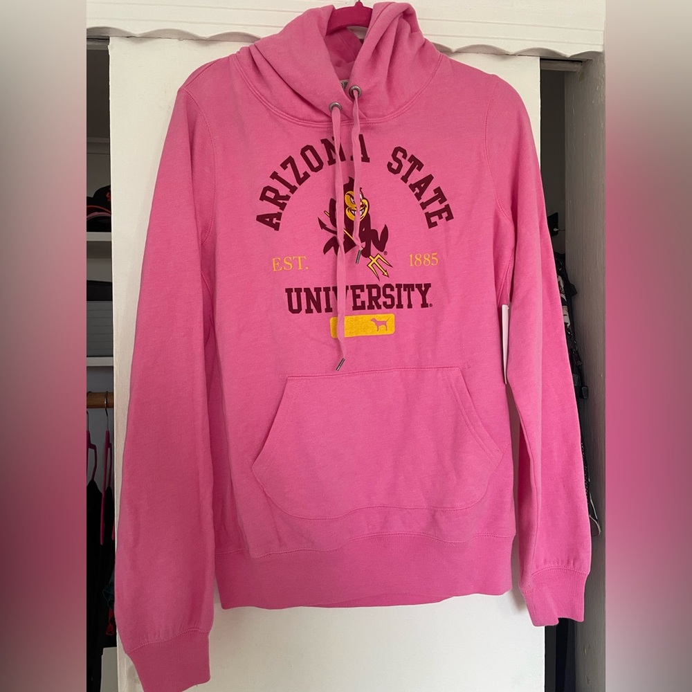 PINK Victoria's Secret Bright Pink ASU Hoodie